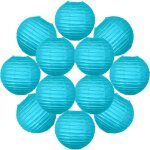 12x lanterne papier 20 cm turquoise - suspension boule papier 20 cm (12'') type lanterne japonaise pour ...