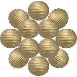 12x lanterne papier 35 cm or - suspension boule papier 35 cm (12'') type lanterne japonaise pour decoration ...
