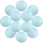 12x lanterne papier 40 cm bleu ciel - suspension boule papier 40 cm (12'') type lanterne japonaise pour ...