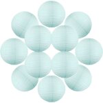 12x lanterne papier 50 cm aqua marine - suspension boule papier 50 cm type lanterne japonaise pour decoration ...