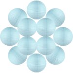 12x lanterne papier 50 cm bleu ciel - suspension boule papier 50 cm type lanterne japonaise pour decoration ...