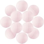 12x lanterne papier 50 cm rose pale - suspension boule papier 50 cm type lanterne japonaise pour decoration ...