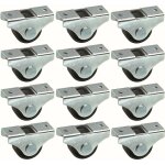 Laoa - 12x roulette meuble 25mm universelle mini rouleau noir pied lit casier chariot poubelle rangement ...