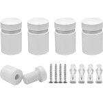 12x12mm 4pcs aluminium solide panneau entretoise vis pour acrylique publicit� vis fixation murale entretoises ...