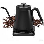 1350w bouilloire col de cygne en acier inoxydable, temp�rature du caf� � une touche, theiere electrique ...