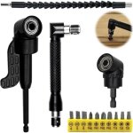 14 pi�ces renvoi d'angle visseuse kit, 105� tournevis flexible, rallonge perceuse visseuse flexible pour ...
