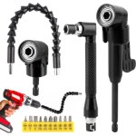 14 pices renvoi d'angle visseuse kit, embouts de vissage, 105 tournevis flexible, renvoi d'angle, rallonge ...