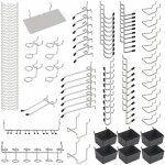 140pcs pegboard metal crochets organisateur assortiment kit peg serrures applications suspendues, ensoleill ...