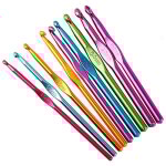 14pcs crochets en aluminium tricot outils multicolore 2 - 10mm crochets aiguilles  tricoter craft - ...