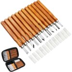 14pcs kit d'outils de sculpture sur bois - ciseaux de sculpture professionnels poign�e de couteau sculpture ...