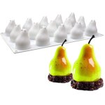 15 cavit�s poire en forme de mousse de silicone g�teau fran�ais dessert moule d�coration 3d g�teau en ...