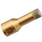 Tr�pan diamant� 15 mm ? per�age � sec et � eau ? compatible meuleuse d'angle m14 ? pour c�ramique, marbre, ...