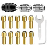 15 pi�ces mandrin tible avec dremel, accessoires pour outil rotatif, 0, 8mm � 3, 2mm remplacement 4486 ...