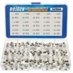 15 valeurs assortiment de fusibles en verre avec raccord rapide 150pcs 5x20mm 250v 0, 1 0, 2 0, 25 0, ...