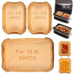 150 pcs papier cuisson air fryer 10, 4l / 10l, papier cuisson plat pour air fryer, papier jetable air ...