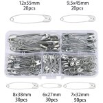 150 pi�ces 5 tailles �pingle a nourrice, pin de s�curit� en m�tal r�sistantes � la rouille, �pingles ...