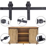 150cm quincaillerie kit de rail pour porte coulissante poulie de rail suspendue syst�me de porte double ...