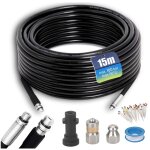 15m tuyau pour nettoyeur haute pression, tuyau d�boucheur canalisation karcher 15m, 180bar 60?, furet ...