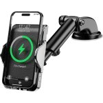 15w support telephone voiture induction, [serrage automatique] rapide chargeur induction voiture, grille ...