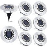 16 led lampe solaire ext�rieur, 8 pi�ces spot solaire jardin encastrable lumi�re ip65 etanche lampadaire ...