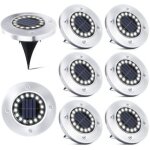 16 led lampe solaire ext�rieur - 8 pi�ces spot solaire jardin etanche lampadaire pour passerelle chemin ...