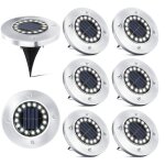 16 led lampe solaire ext�rieur - 8 pi�ces spot solaire jardin etanche lampadaire pour passerelle chemin ...
