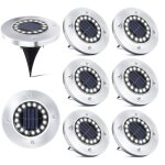 16 led lampe solaire ext�rieur - 8 pi�ces spot solaire jardin etanche lampadaire pour passerelle chemin ...
