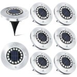16 led lampe solaire ext�rieur - 8 pi�ces spot solaire jardin etanche lampadaire pour passerelle chemin ...