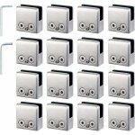 16 pcs pince verre 8 - 10mm en acier inoxydable 304 r�glable angulairement fixation miroir mural, pour ...