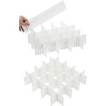 16 pcs s�parateurs de tiroir, organisateur de tiroir r�glables pour sous - v�tements, chaussettes, maquillage, ...
