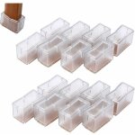 16 pcs transparent chaise jambe caps silicone rectangle meubles tables pieds couvre jambe protection ...