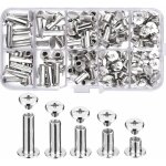 Osqi - 160pcs / 80set nickel plaqu grand livre vis rivets 5 tailles en mtal ronde phillips tte vis ...