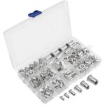 165 pi�ces kit d'assortiment d'�crous rivets m�triques, kit d'�crous � rivets filet�s � insert, kit d'assortim ...