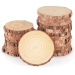 16pcs rondin de bois decoration naturel 8 - 10cm rond rondin de bois deco rondelles bois noel pour d�coration ...