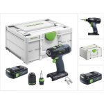 Festool t 18 + 3 basic perceuse - visseuse sans fil 18 v 50 nm brushless + 1x batterie 3, 0 ah + systainer ...