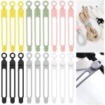 18 pi�ces attache cable silicone cable tie r�utilisable, collier de serrage, serre c�bles silicone, attaches ...