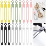 18 pi�ces attache cable silicone cable tie r�utilisable, collier de serrage, serre c�bles silicone, attaches ...