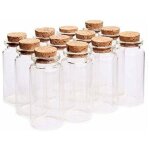 18 pices mini bouteilles en verre de 10 ml pots d'chantillons avec bouchons, pots de bouteilles en ...