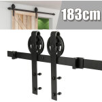 Haloyo - 183cm kit de rail de porte coulissante systme de porte suspendue pour garage cuisine chambre ...