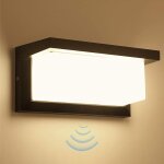 18w led applique murale lampe ext�rieur avec detecteur de mouvement moderne noirs 4000k blanc neutre ...