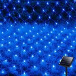 192 leds filet lumineuse solaire, 3m x 2m 8 modes nettes guirlande lumineux solaire, etanche lumieres ...