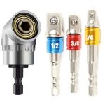 1pc foret � angle droit et 3pcs adaptateur douille 1 / 2'3 / 8'1 / 4' kit renvoi d'angle visseuse de ...