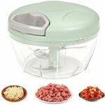 1pc vert hachoir manuel, hachoir � oignon, coupe oignon, lames en acier inoxydable, facile � nettoyer ...