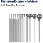 2. 35 poigne lectrique jade sculpture outil meri tte de meulage sphrique 12 pices ensemble