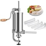 2, 5 lb pousoir a saucisse manuel en acier inoxydable machine � saucisses manuel vertical avec support ...