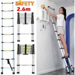 Dayplus - 2. 6m alu teleskopleiter chelle double chelle simple chelle multi - usages stabil , 9 - ...