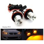 2 ampoules canbus cree angel eyes - led couleur ambre - pour phares avants allum�s de jour - pour e39 ...