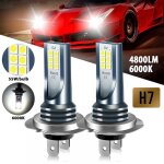 [jamais utilis�] lot de 2 ampoules de phare led h7, blanc 6 500 k, perles led cob 3030 � 360 degr�s, ...