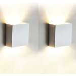 2 appliques murales intrieures modernes led applique en aluminium blanc chaud 3000k luminaires pour ...