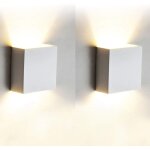 2 appliques murales intrieures modernes led applique en aluminium blanc chaud 3000k luminaires pour ...